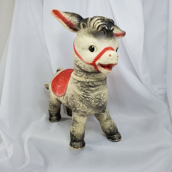 Vintage The Sun Rubber Company Donkey Toy 1961 Marble Rollers Head Turns - Picture 12 of 16